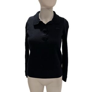 Lacoste Navy Blue Collar Long Sleeve Sweater Size 42